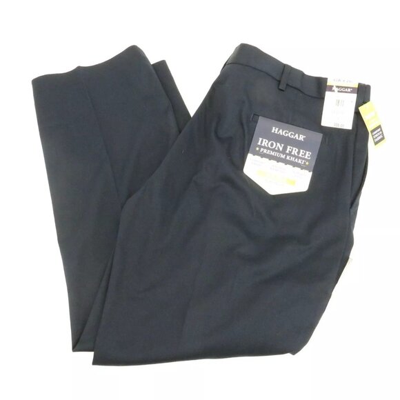 Haggar Iron Free Premium Khaki Classic Fit Pleated Pants 40x29 NWT $55 - Picture 1 of 5